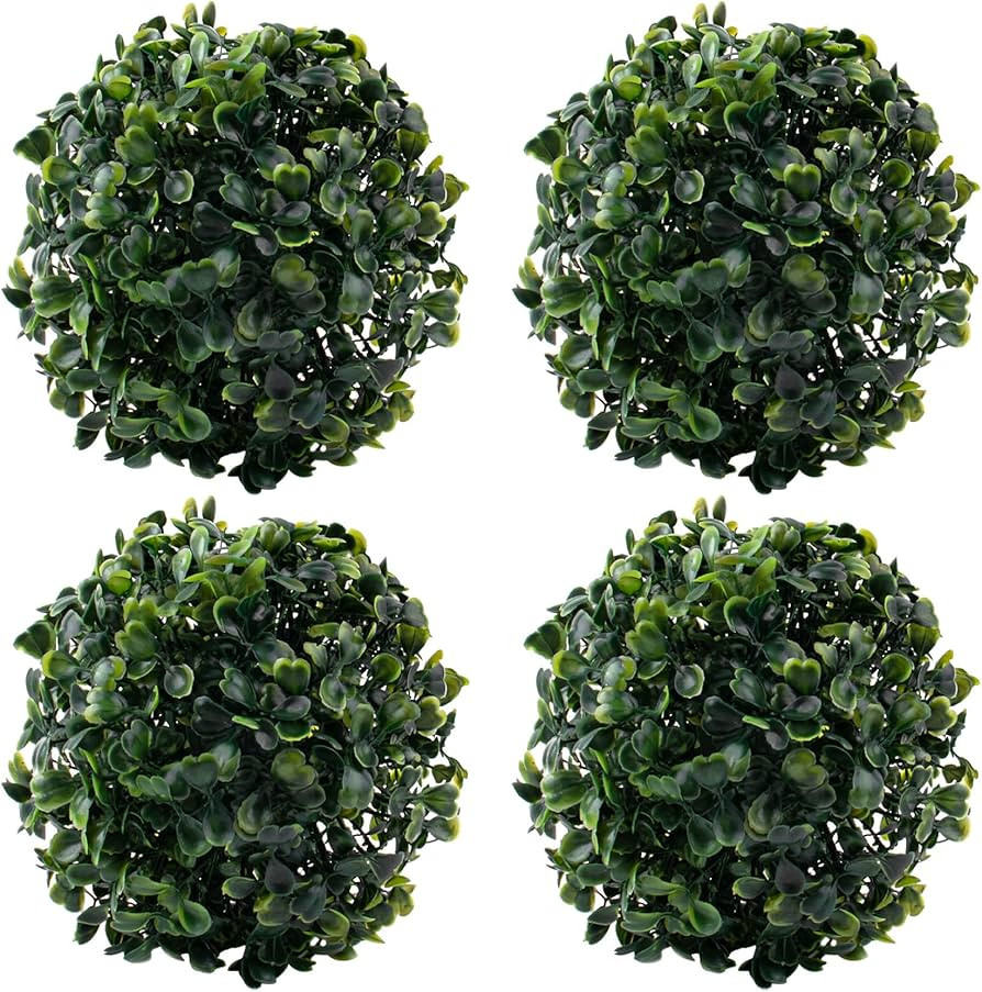 Framendino, 4 Pack 6 Inch Artificial Plant Topiary Ball Faux Boxwood Green Round Hanging Balls fo... | Amazon (US)