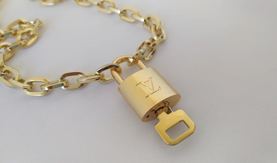 Authentic, French Design Padlock Necklace, Code 318, Gold Color - Etsy | Etsy (US)