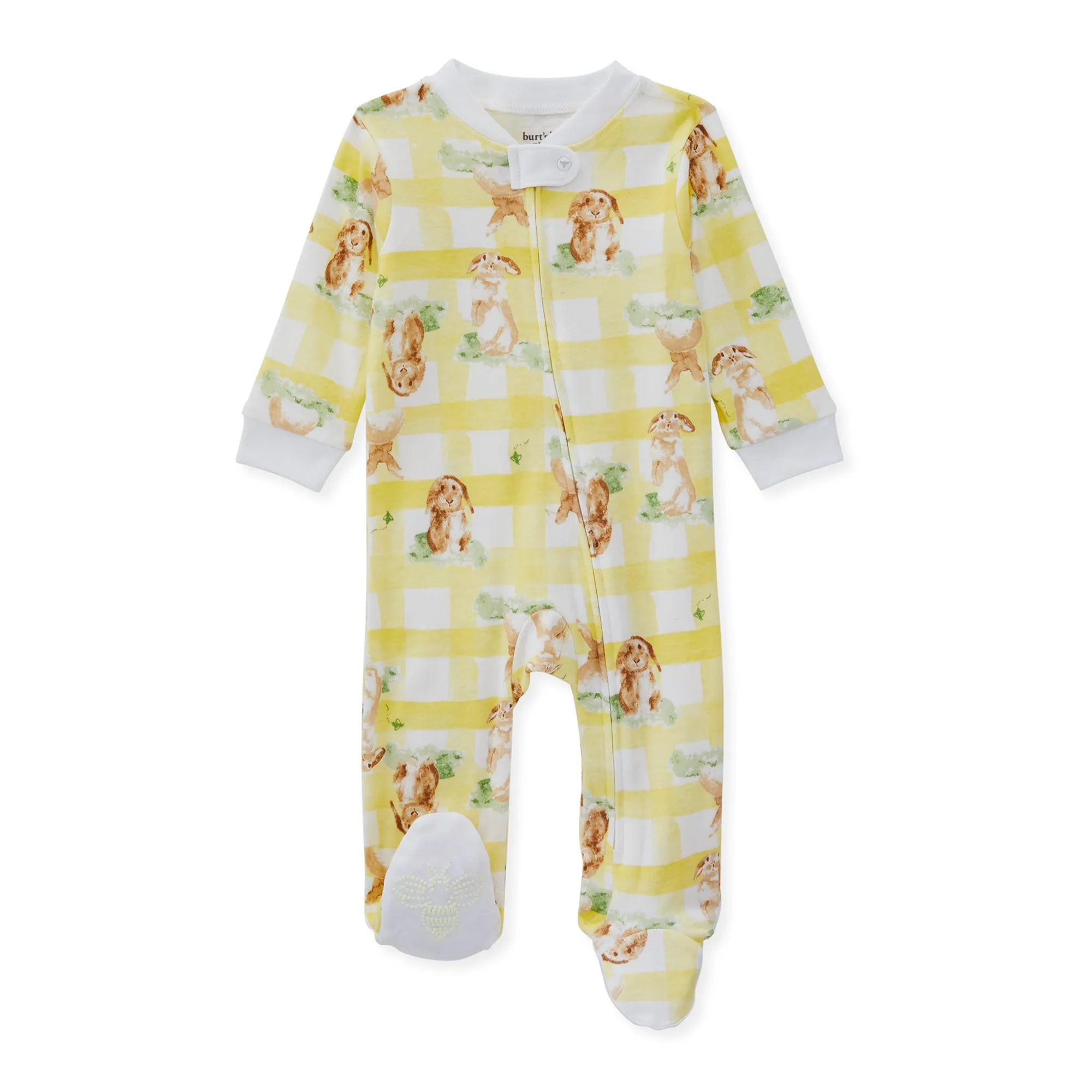 Easter Organic Zip Footie, Bunny Plaid | SpearmintLOVE