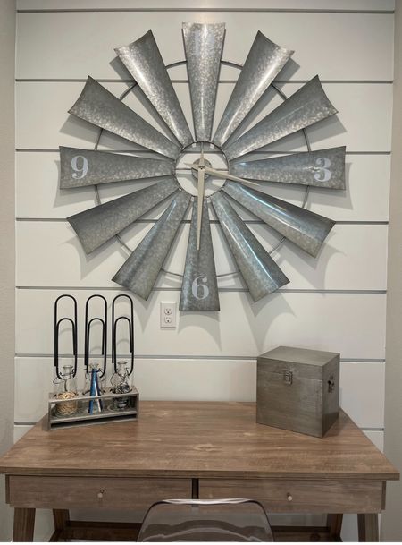 Industrial Wall Art that is stylish and functional like this Metal Clock with standing paper clip accessory finishes the look of your living room or home office 

#LTKhome #LTKstyletip