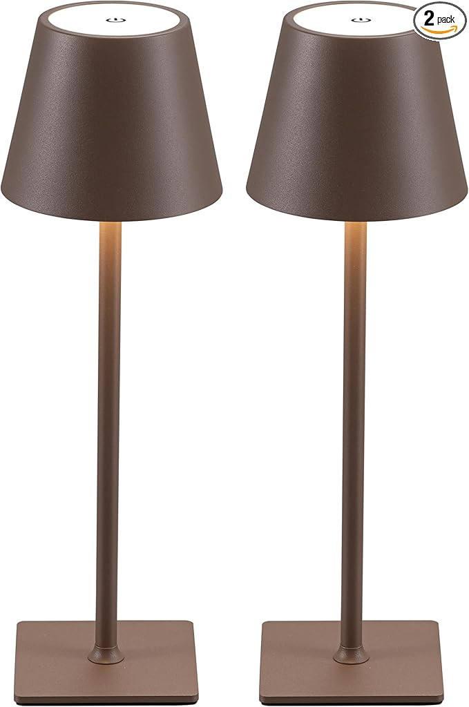 KDG 2 Pack Cordless Table Lamp,Portable LED Desk Lamp, 5000mAh Battery Operated, 3 Color Stepless... | Amazon (US)