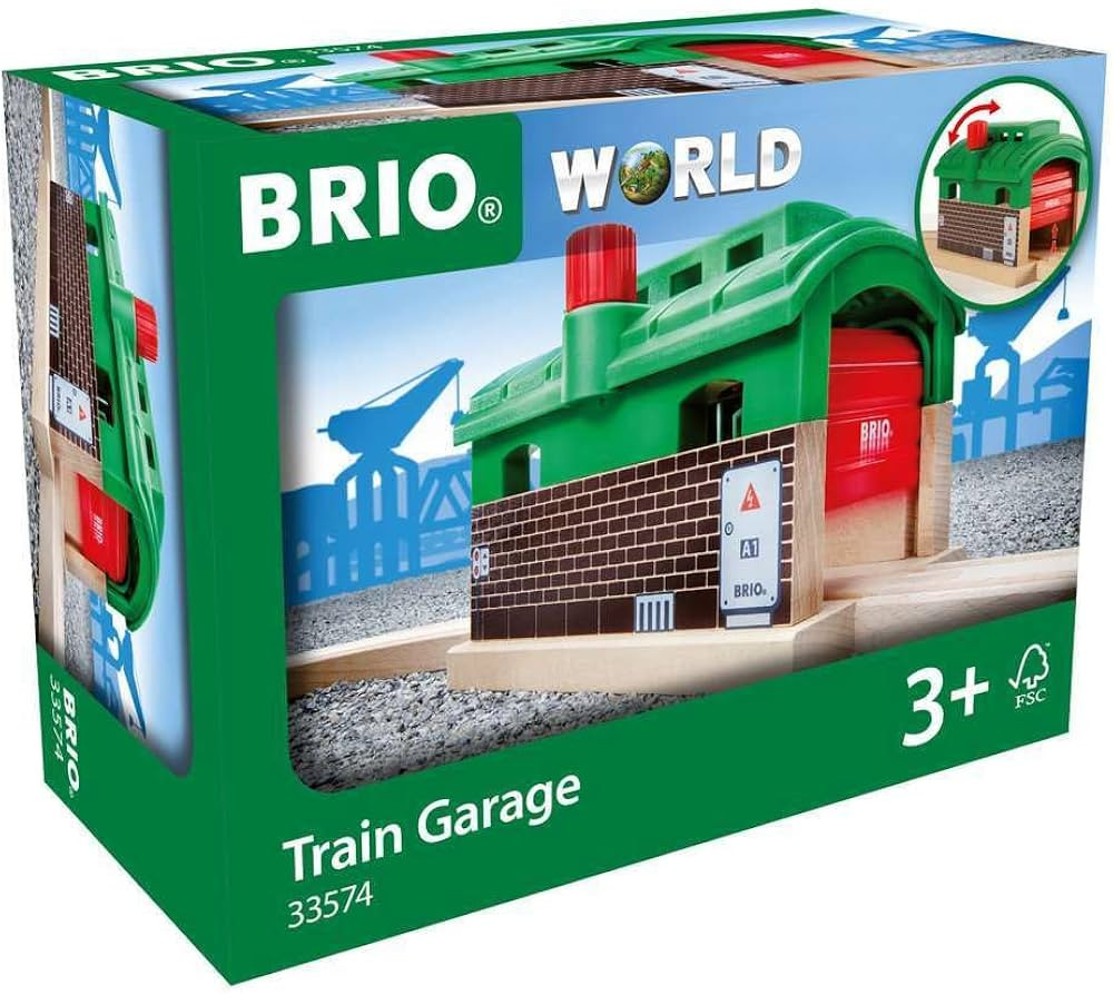 BRIO World 33574 - Train Garage - 1 Piece Wooden Toy Train Accessory for Kids Age 3 and Up | Amazon (US)