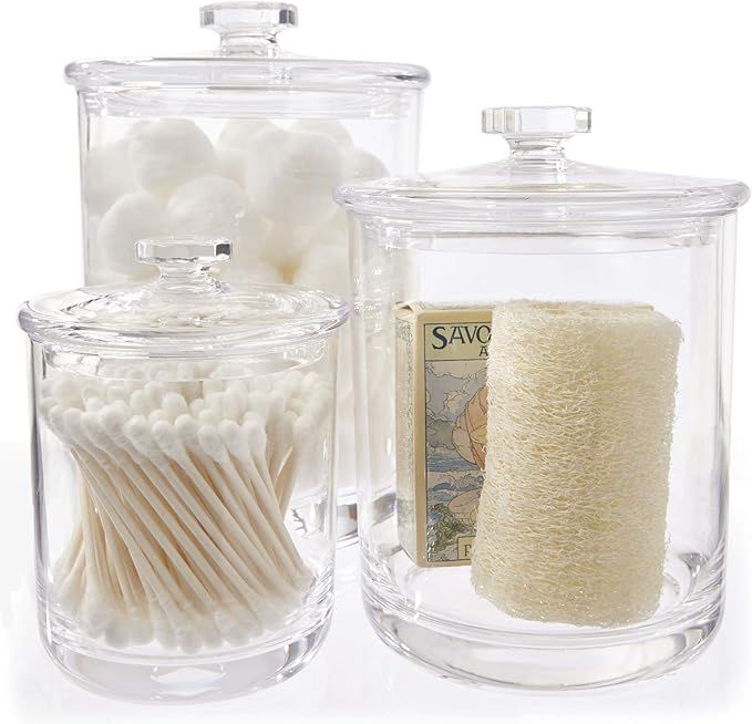 STORi Premium Quality Clear Plastic Apothecary Jars | Set of 3 | Amazon (US)
