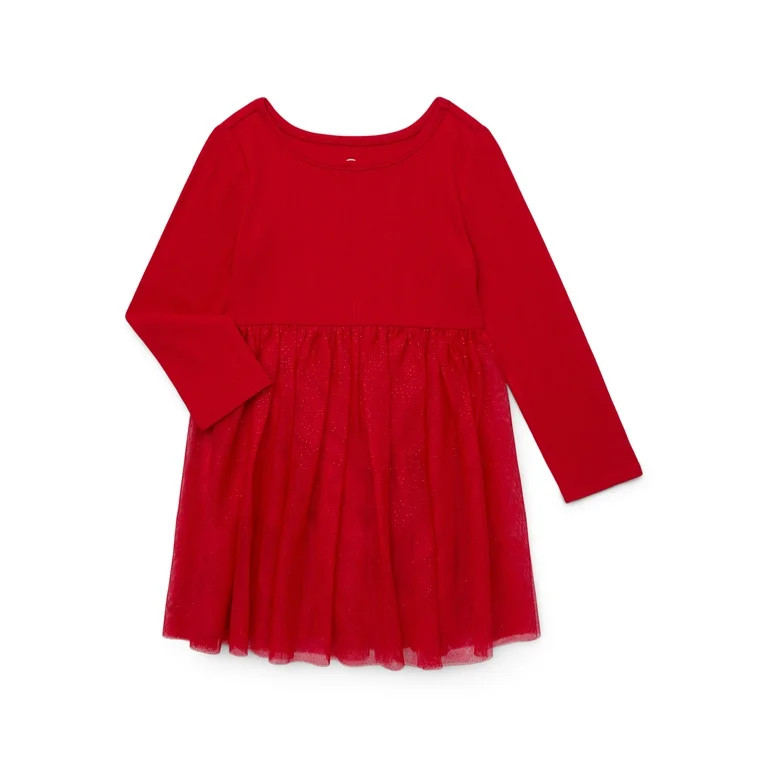 Wonder Nation Toddler Girls Tutu Dress with Long Sleeves, Sizes 12 Months-5T | Walmart (US)