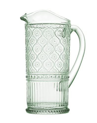 Godinger Pitcher, Glass Pitcher with Handle, Water Pitcher, Elegant Water Jug - Claro Collection, Green, 33oz | Amazon (US)
