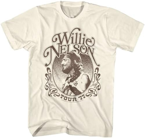 2Bhip Willie Nelson T Shirt for Men & Women 1977 Tour Natural Graphic Crew Neck, Short Sleeve Tee... | Amazon (US)