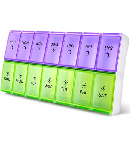 DANYING Large Pill Organizer 2 Times a Day, Weekly Pill Box 2 Per Day, AM PM Pill Case, Pill Cont... | Amazon (US)