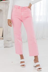 Allie Pink Straight Leg Jeans | Pink Lily