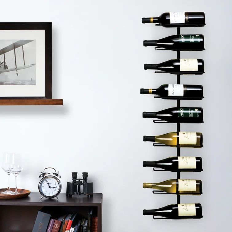 Align 9 Bottle Wall Mounted Wine Bottle Rack in Black | Wayfair Professional