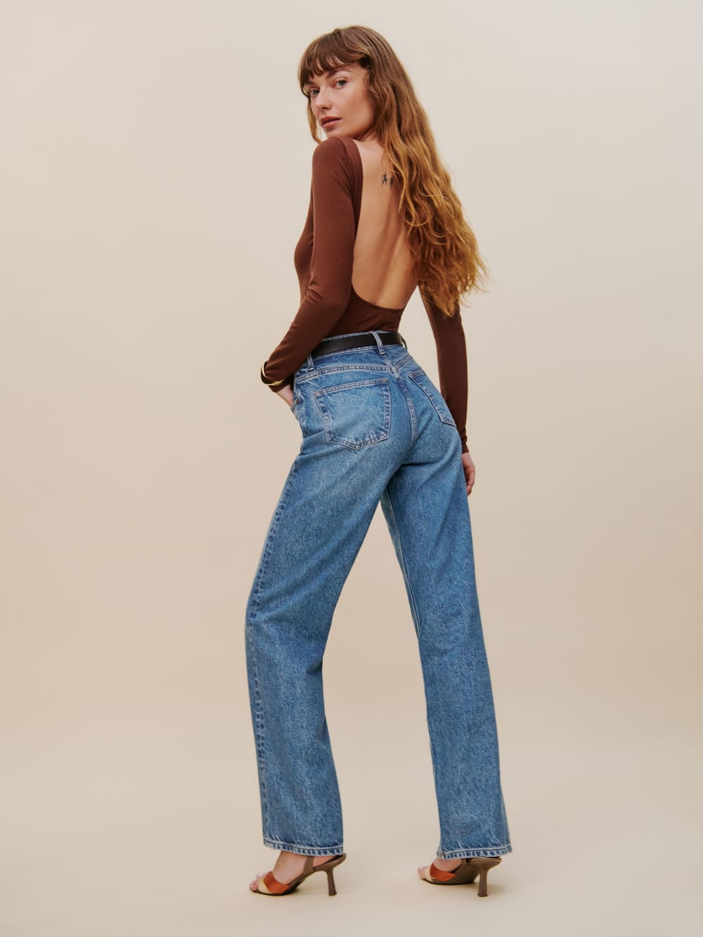 Cary High Rise Slouchy Straight Leg Jeans | Reformation (Global)