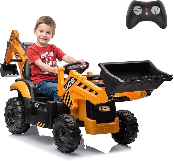 24V JCB Ride on Excavator, Ride on Toys for Big Kids with Remote Control,Ride on Backhoe Digger w... | Amazon (US)