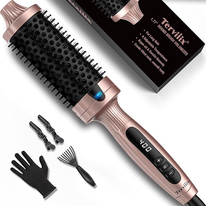 Terviiix 1.77 Inch Thermal Brush Fast Heating Makes Hair Silky Smooth & Volume Curls, Ceramic Tou... | Amazon (US)