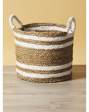 14x16 Mendong Grass Striped Storage Basket | HomeGoods