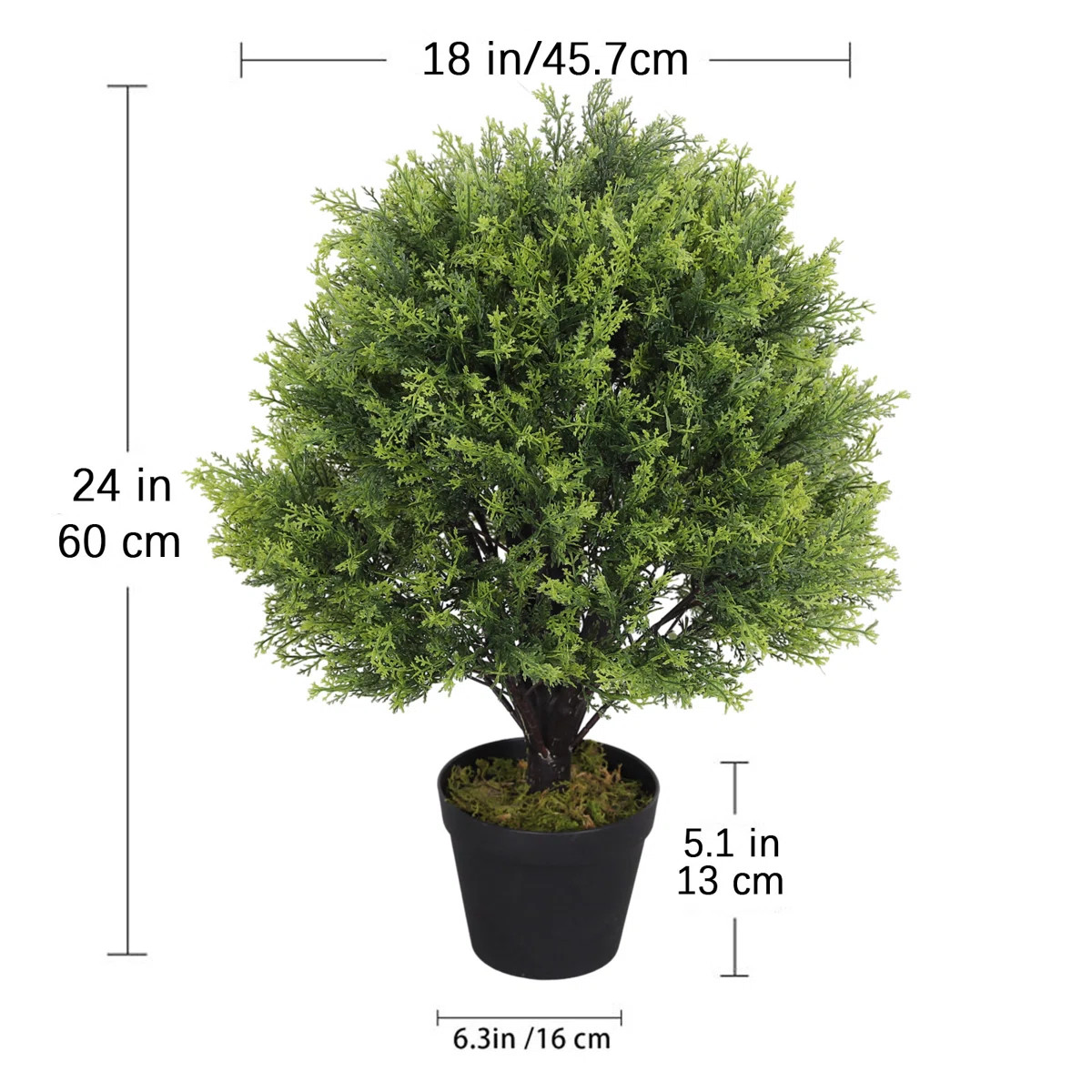 Levine Artificial Topiary Cedar Ball Tree 24'' Fake Cedar Potted Plants (Set of 2) | Wayfair North America