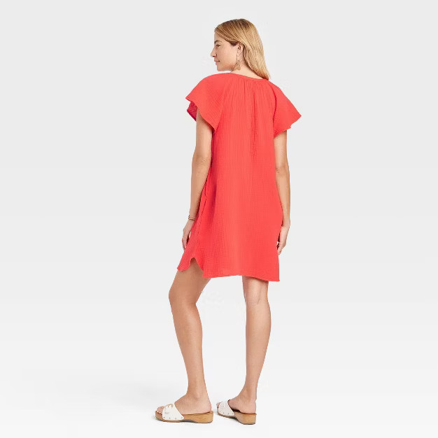 Women's Flutter Short Sleeve Woven Dress - Universal Thread™ | Target