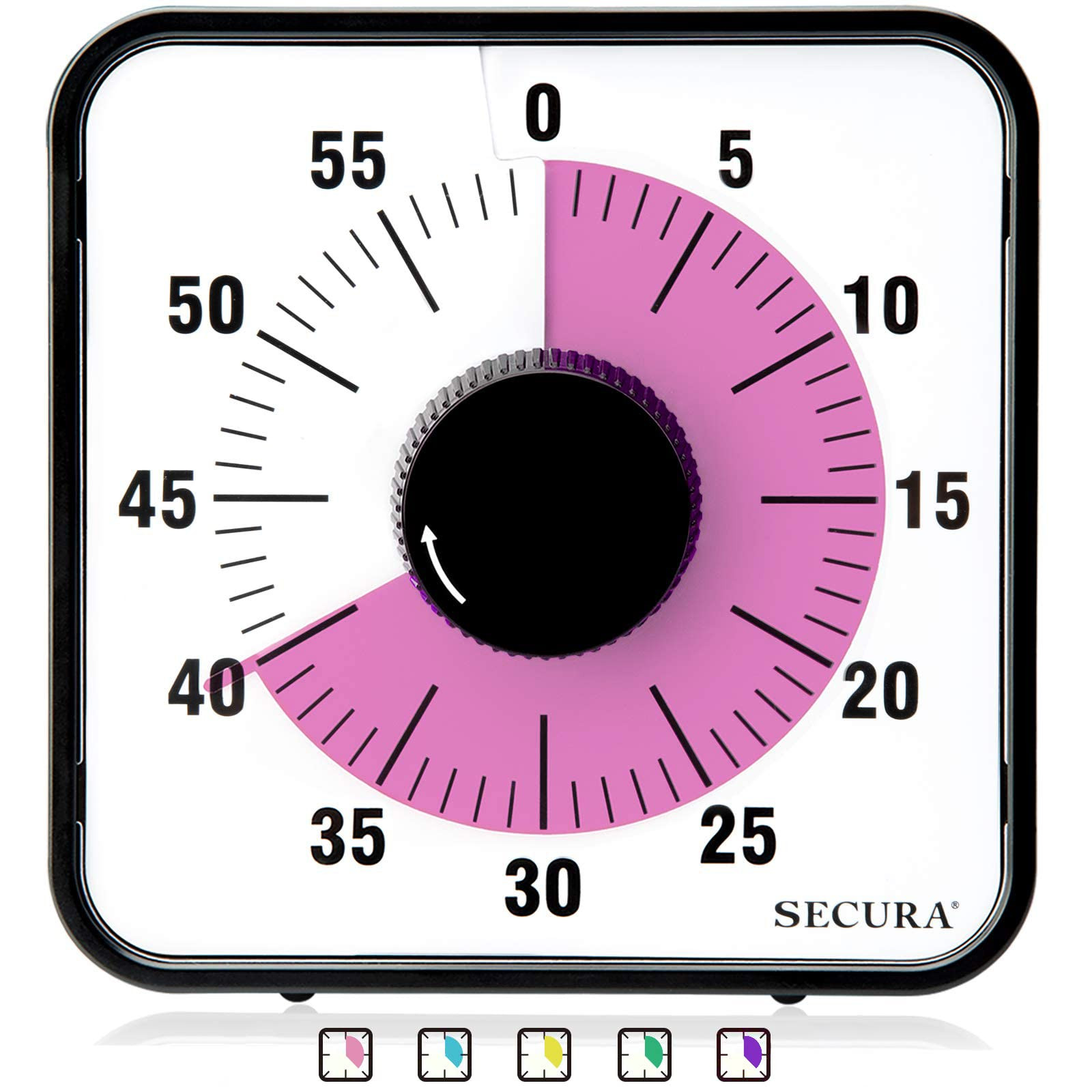 Secura 60-Minute Visual Countdown Timer, 7.5-Inch Oversize Classroom Visual Timer for Kids and Ad... | Amazon (US)