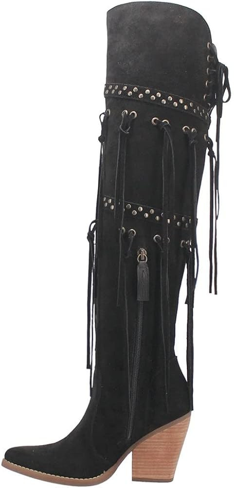 Dingo Womens Witchy Woman Pull On Boots Over the Knee High Heel 3" & Up - Black | Amazon (US)