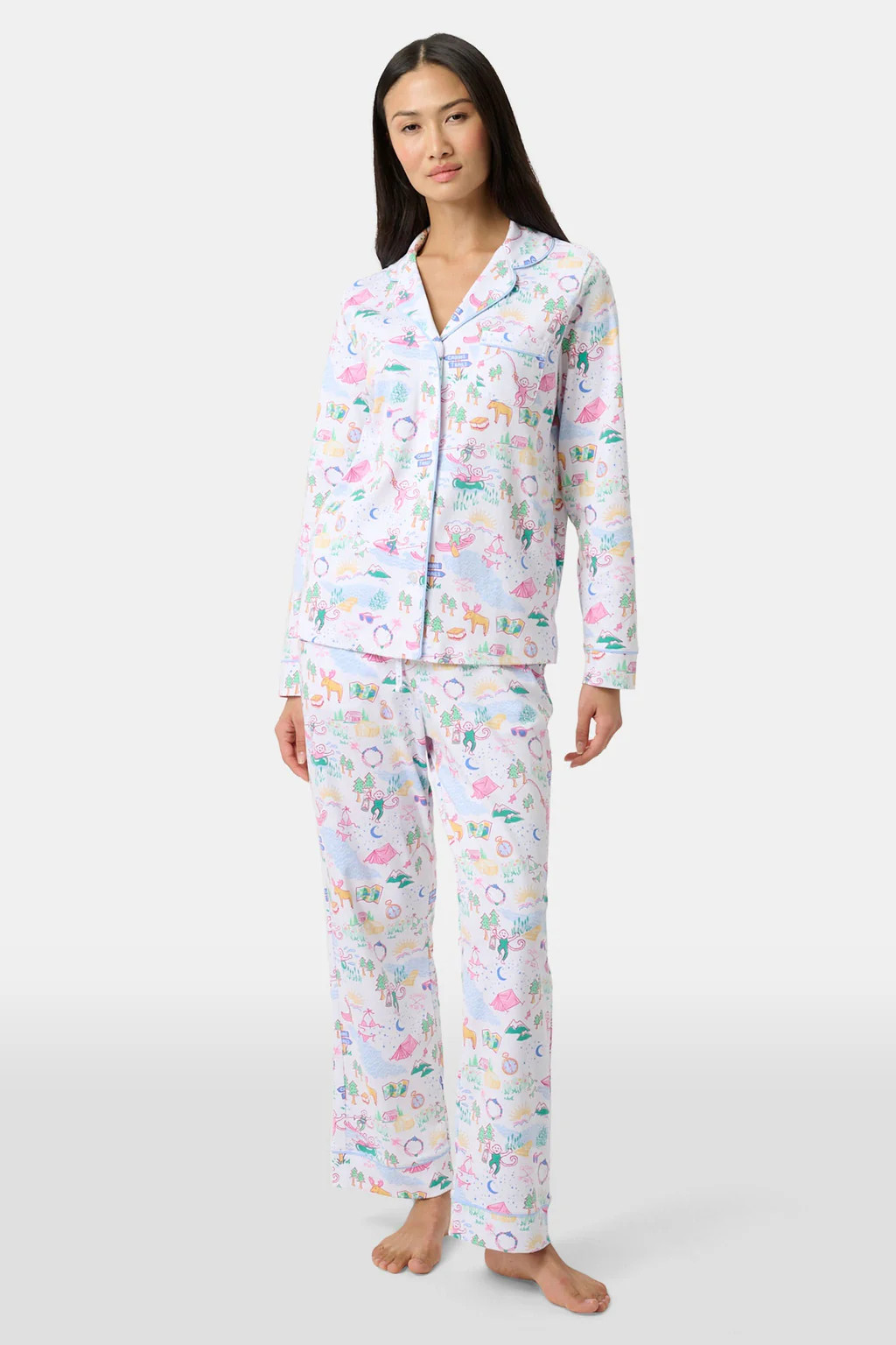 Camp RR Long Sleeve Polo Pajamas | Roller Rabbit