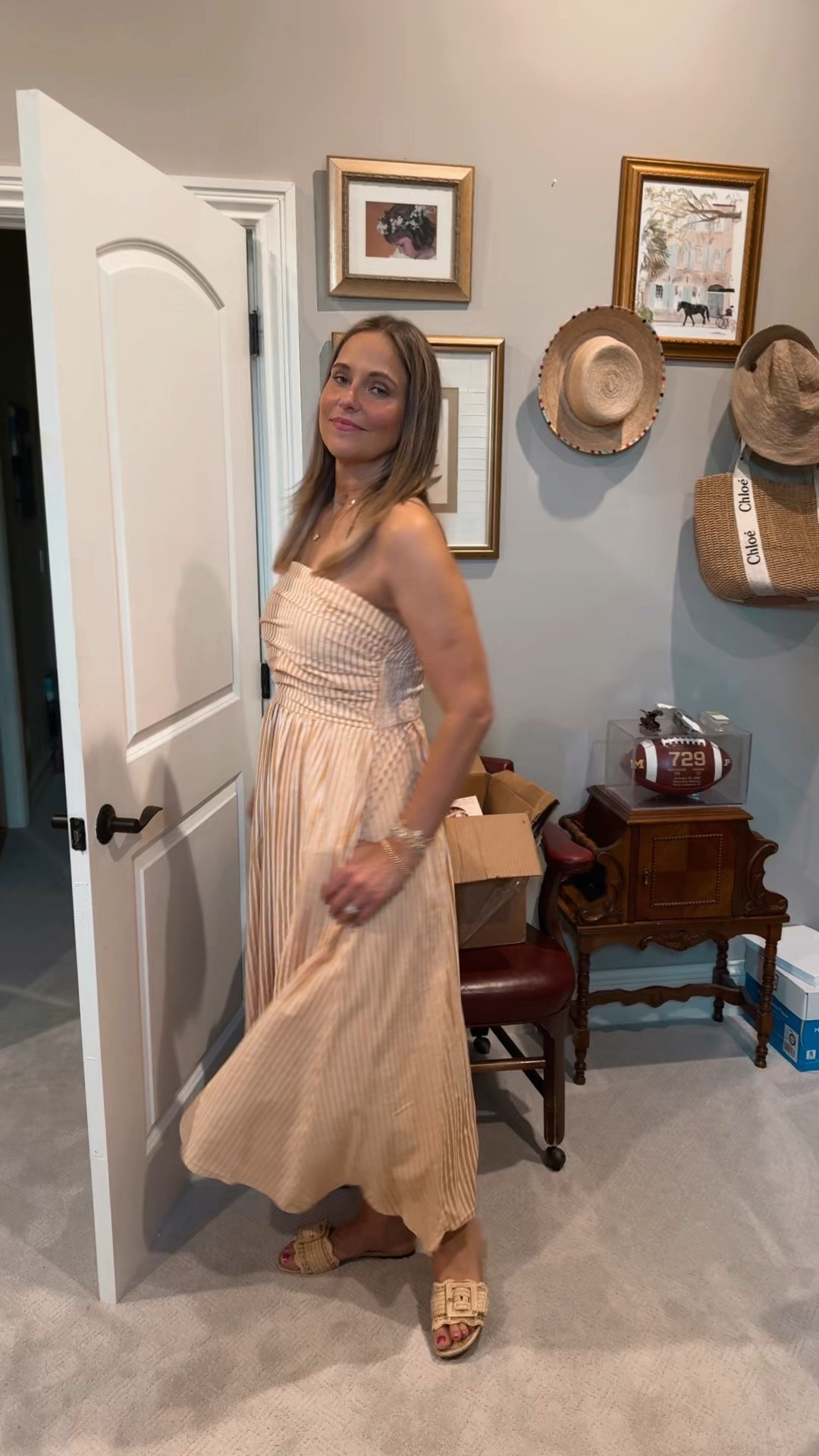 Love this dress! So preppy and minimalist. Wearing medium! 
For jewelry use code TandT15 for 15% off!

#LTKMidsize #LTKOver40 #LTKVideo