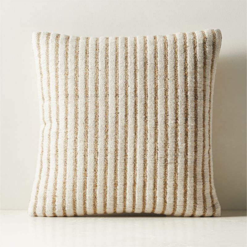 Sera Light Brown Cotton and Hemp Throw Pillow with Down-Alternative Insert 20" + Reviews | CB2 | CB2