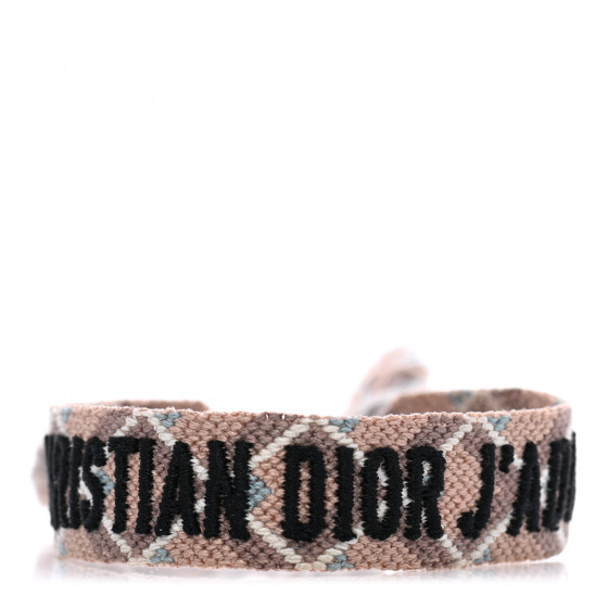 CHRISTIAN DIOR Woven Cotton J'Adior Friendship Bracelet Blue Nude | FASHIONPHILE (US)