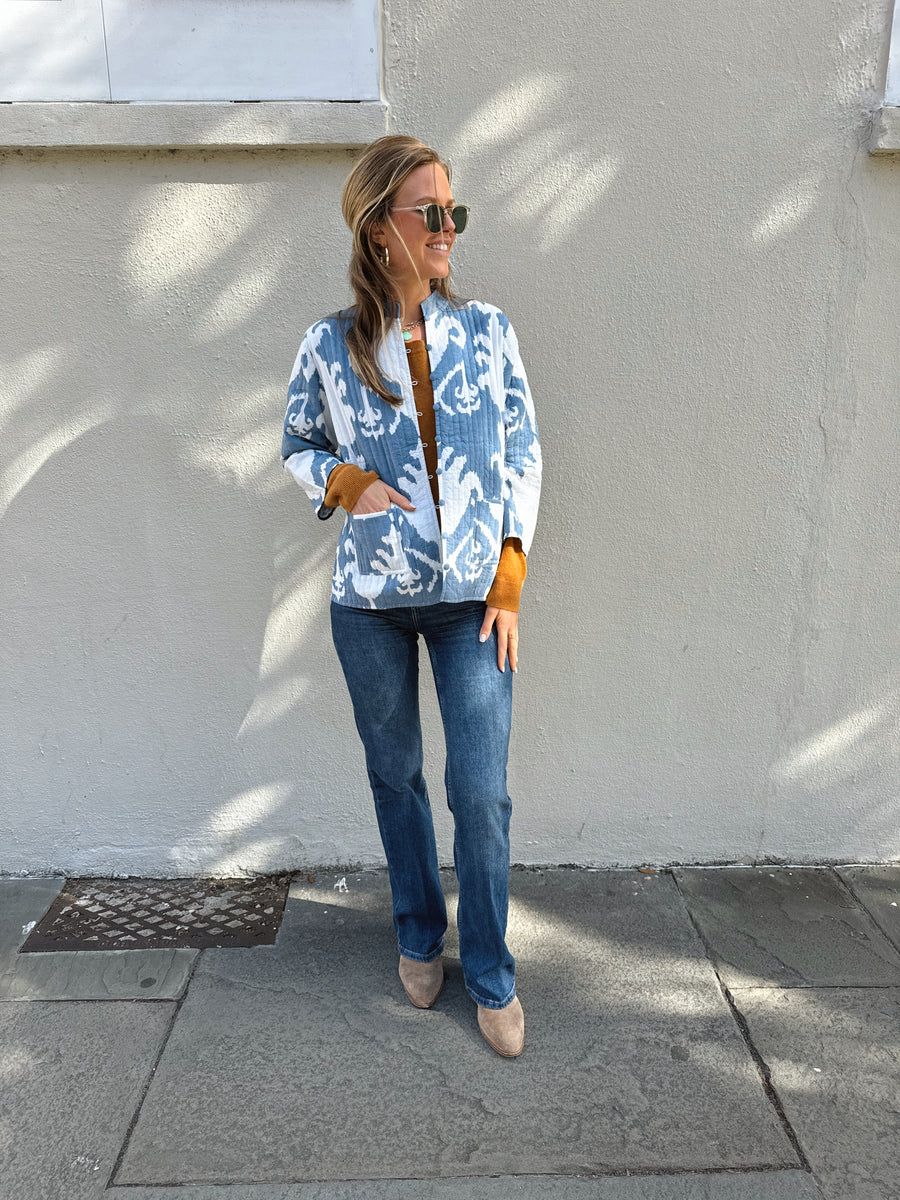 Quilted Jacket Blue Waters | Madison Mathews