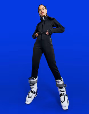 ASOS 4505 ski fitted belted ski suit with fur faux hood | ASOS | ASOS (Global)
