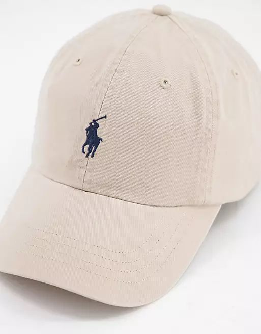 Polo Ralph Lauren logo baseball cap in beige | ASOS (Global)