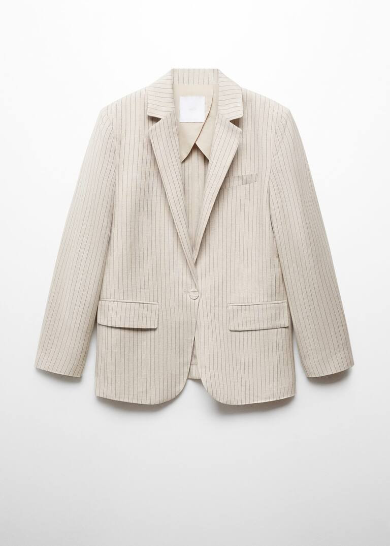 Pinstripe suit jacket -  Women | Mango United Kingdom | MANGO (UK)