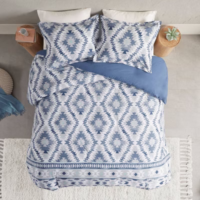 3pc King/California King Rene Cotton Duvet Cover Set - Blue | Target