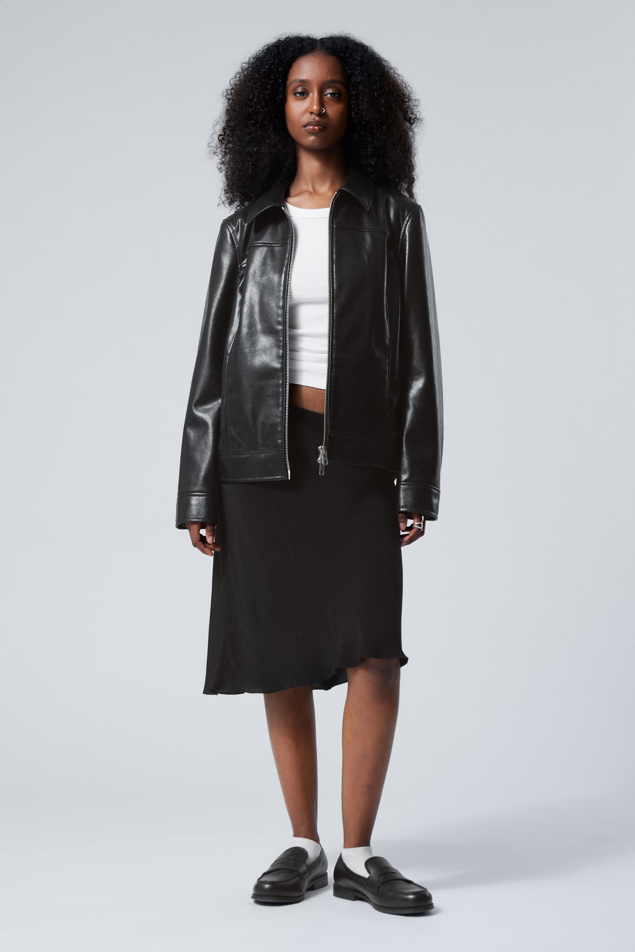 Regular Fit Faux Leather Jacket | H&M (UK, MY, IN, SG, PH, TW, HK)