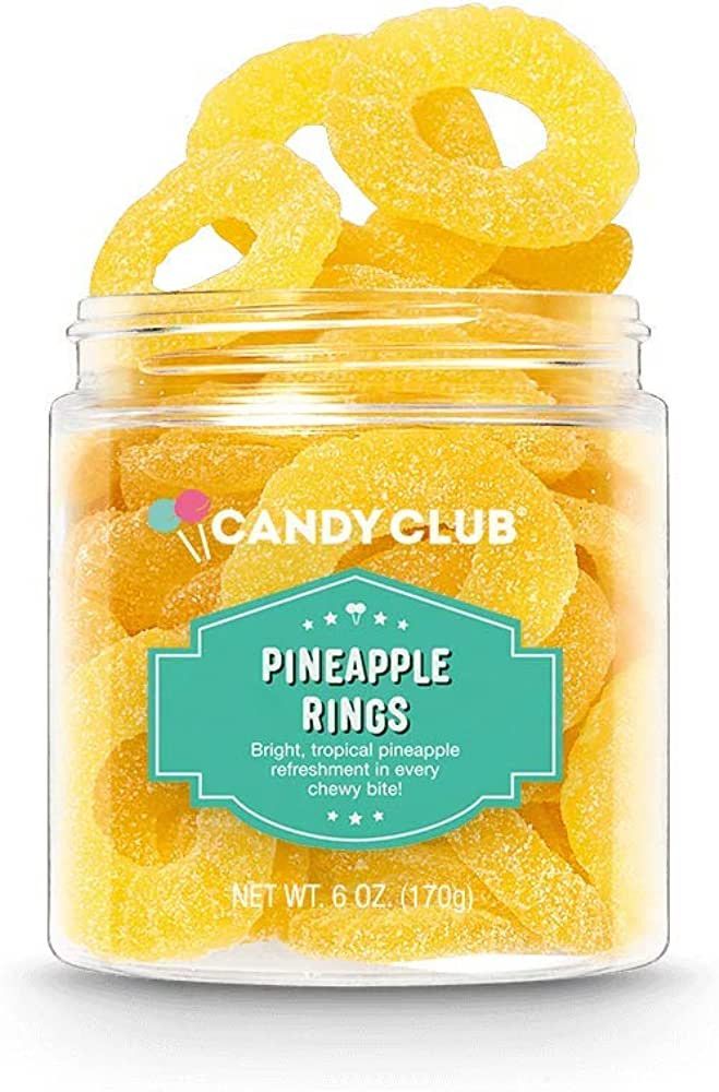 Candy Club Gourmet Gummy Yellow Pineapple Rings, Gluten Free, Sweet and Chewy Fruit Treats for Gi... | Amazon (US)