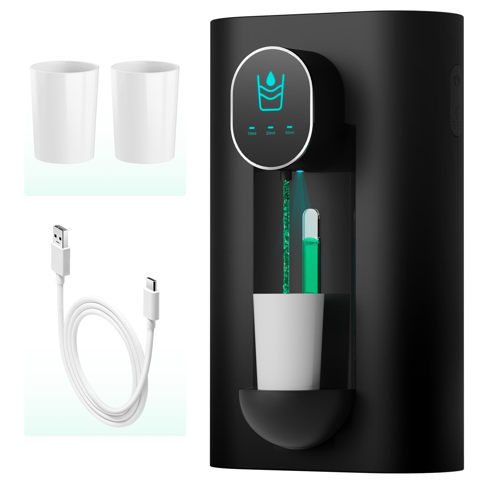 Automatic Mouthwash Dispenser 18.26 oz Touchless Mouthwash Dispenser for Bathroom 2 Magnetic Cup ... | Amazon (US)