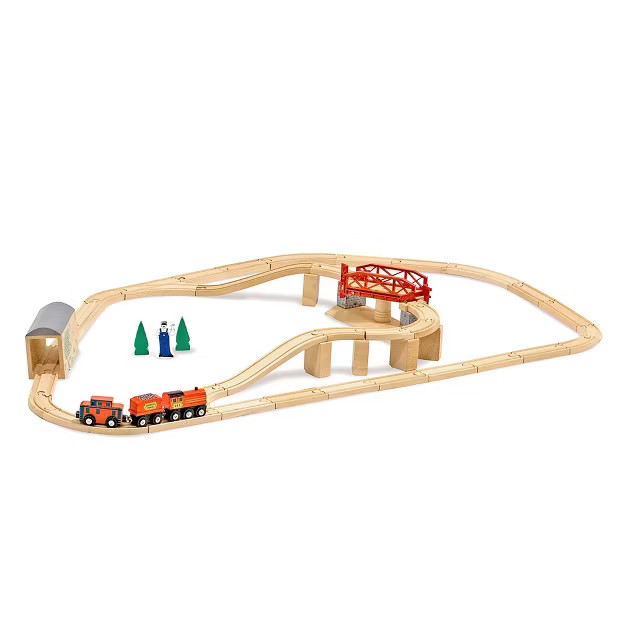 Melissa & Doug Swivel Bridge Wooden Train Set (47pc) | Target