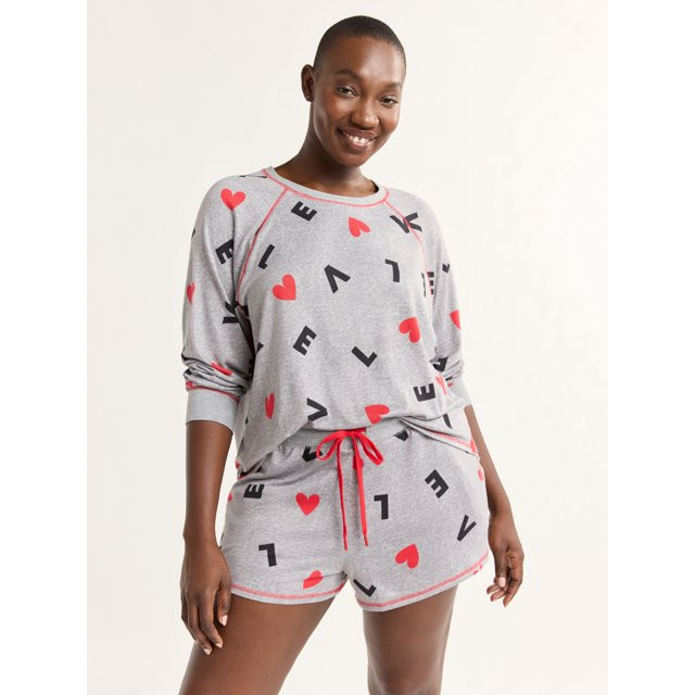 Joyspun Women's and Women’s Plus Hacci Knit Sleep Top, Sizes XS to 3X | Walmart (US)