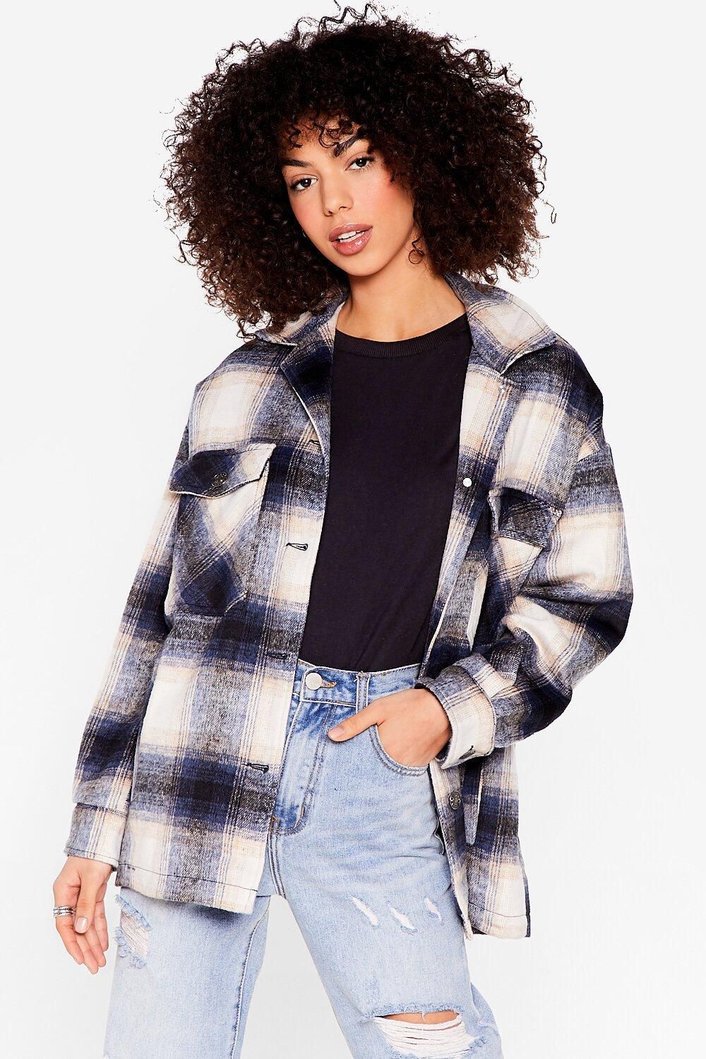 Gotta Check Through This Faux Wool Shirt Jacket | NastyGal (US & CA)