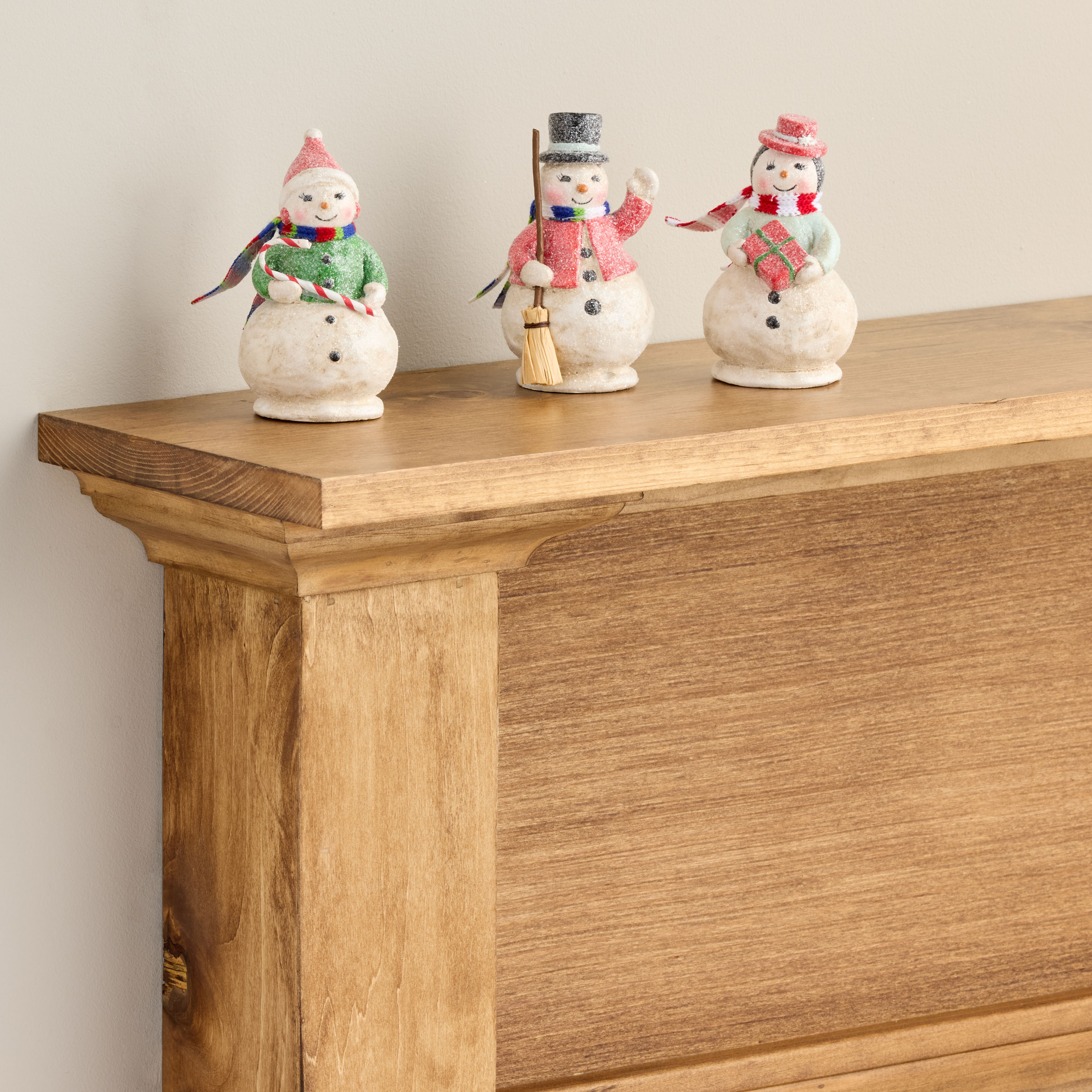 Retro Paper Pulp Snowman with Scarf Decor Set of 3 | World Market