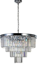 MEELIGHTING Chrome Crystal Modern Contemporary Chandeliers Pendant Ceiling Light 4-Tier Chandelie... | Amazon (US)