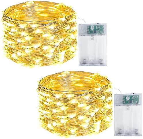 2-Pack Fairy Lights Battery Operated with Timer, Waterproof 16FT 50 LED String Lights Indoor Outd... | Amazon (US)