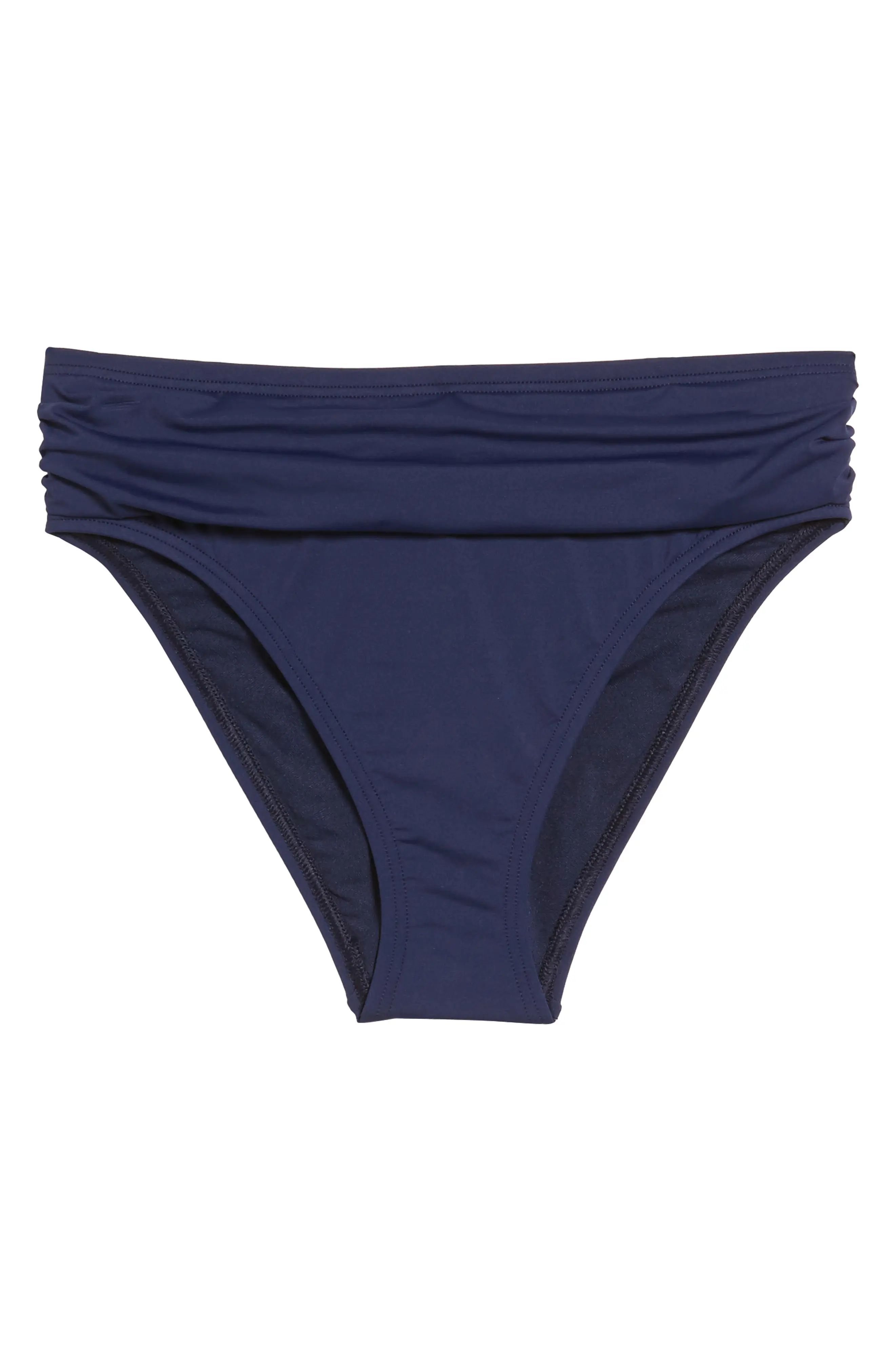 Women's Tommy Bahama 'Pearl' High Waist Bikini Bottoms, Size X-Small - Blue | Nordstrom