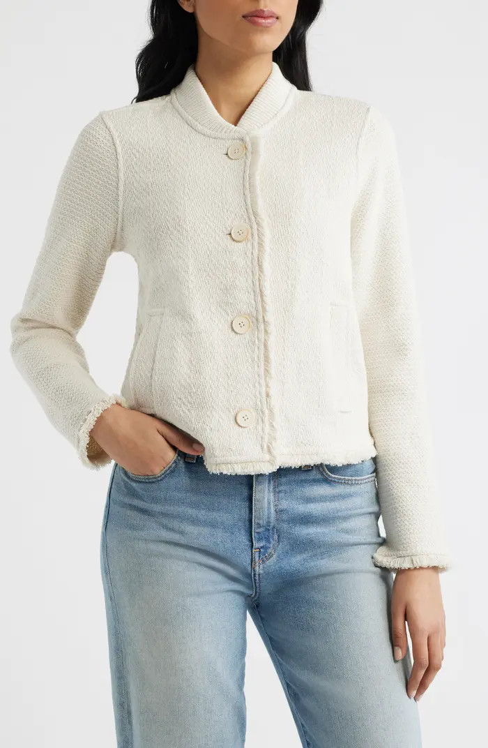 Fringe Mix Knit Bomber Jacket | Nordstrom