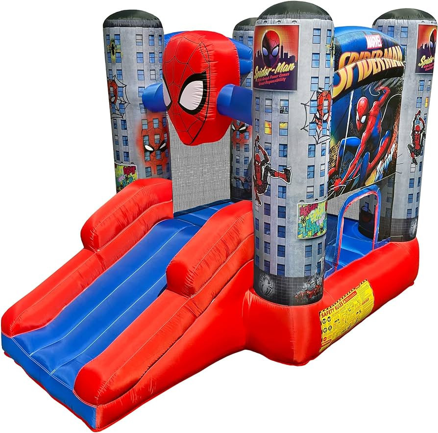 Marvel Spider-Man Bounce House with Slide, Kids Inflatable Spiderman Bouncy Castle Indoor Outdoor... | Amazon (US)