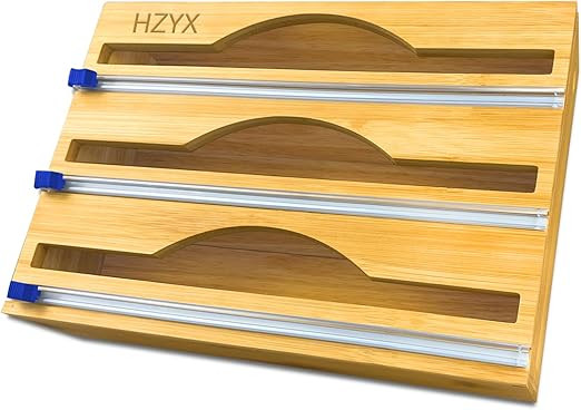 Amazon.com: HZYX 3 in 1 Wrap Dispenser with Slide Cutter & Labels, Plastic Wrap, Aluminum Foil, W... | Amazon (US)