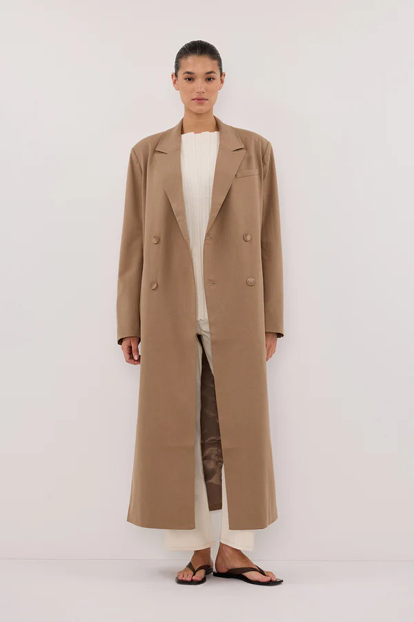 CELINA TAN WOOL BLEND COAT | DISSH