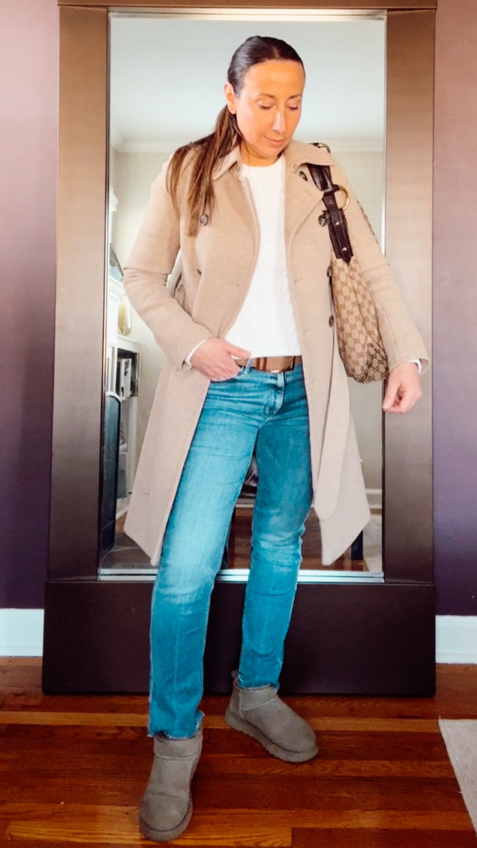 Today’s look. Neutrals on neutrals. I love these pieces together. Neutrals are classic and you can mix them together or add a pop of color!  //. Winter outfit. Work outfit. Ugg boots. Jeans. Trench coat  

#LTKWorkwear #LTKSeasonal #LTKStyleTip