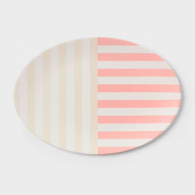 18" Figural Oval Striped Serving Platter - Sun Squad™ | Target