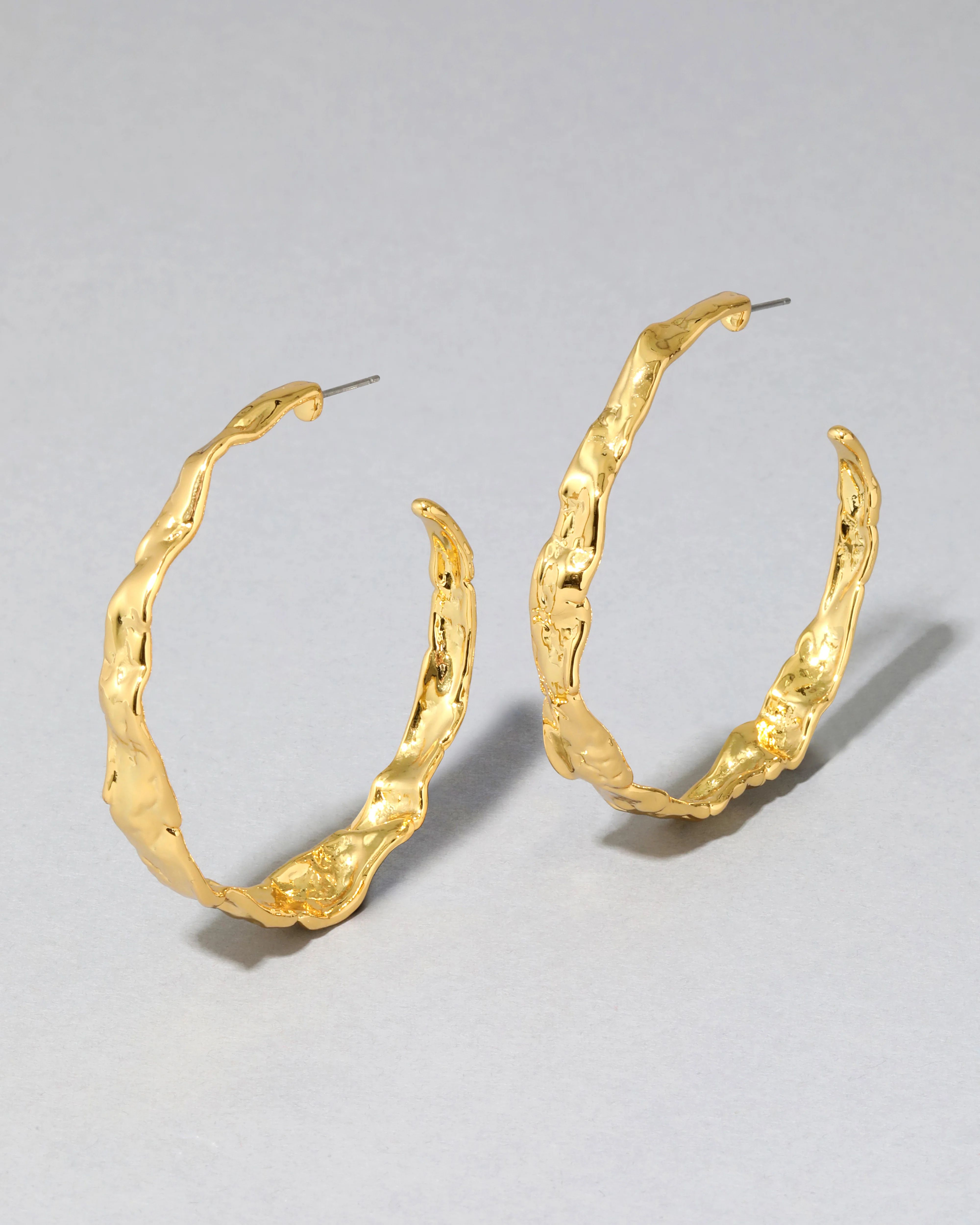 Brut Textured Gold Hoop Earring | Alexis Bittar | Alexis Bittar