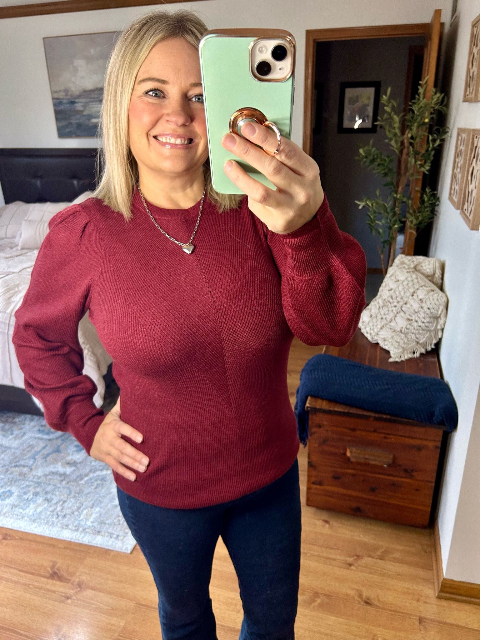 This puff sleeve sweater is perfect for the upcoming holidays!!

#LTKSeasonal #LTKOver40 #LTKHoliday