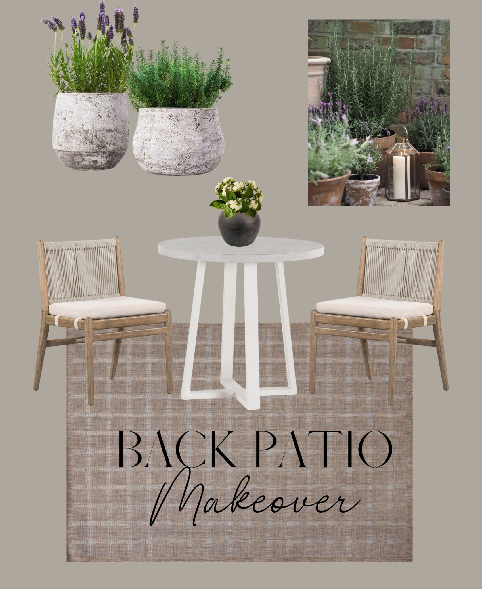 Back Patio Makeover! 

Small outdoor patio table, rope detailed chairs, outdoor rug, outdoor chairs

#LTKhome
