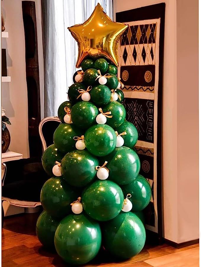BONROPIN Christmas Balloon Garland Arch kit 96 Pieces Christmas tree Balloons for Christmas Party... | Amazon (US)